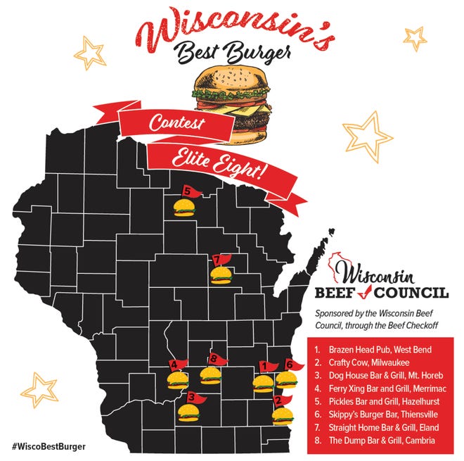 Check out the Elite Eight contenders for Wisconsin's Best Burger.