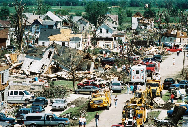The next F5 tornado wouldn’t occur in Wisconsin until Oakfield on July 18, 1996. 

A view of the Oakfield tornado destruction in 1996. Sixty-six buildings were destroyed and 130 others were damaged. It caused $39.5 million in damages.