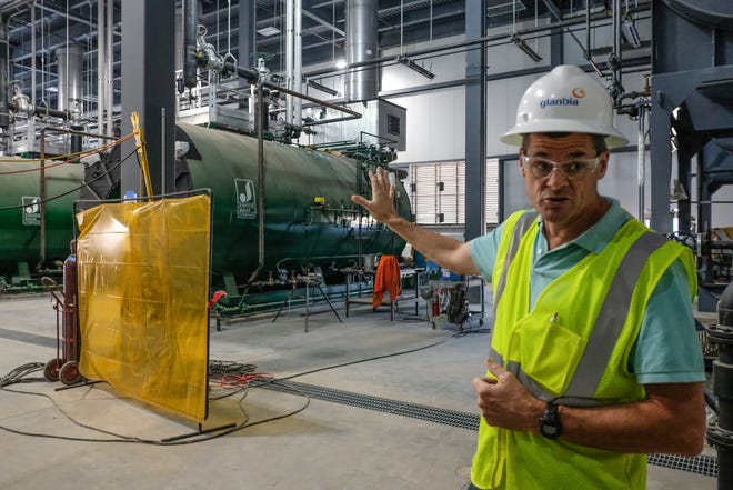 According to John Murphy Project Manager for the St. Johns cheese factory, the plant will use a lot of water for cleaning and steam which is stored in large tanks. Thursday, Sept. 5, 2019.